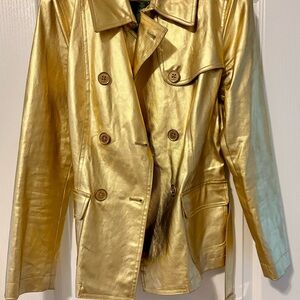 Gold Double-Breasted Women's Jacket